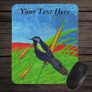Pássaro preto colorido Mousepad
