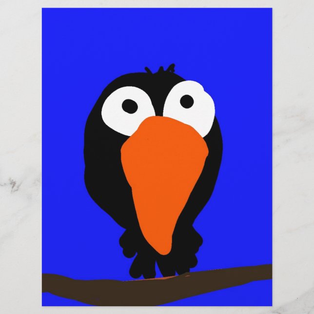 pássaro preto desenhando uraco (Frente)