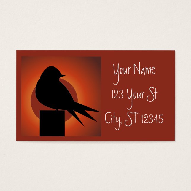 Pássaro preto Silhoule Sun Thunder_Cove (Frente)