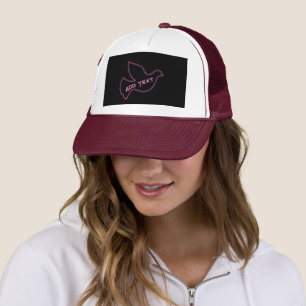Pássaro rosa com Adicionar Boné de texto adorável