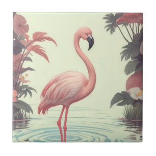 Pássaro Rosa Flamingo Vintage