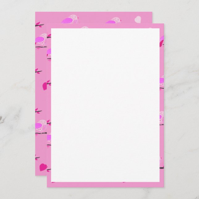 pássaro rosa-girino (Frente/Verso)