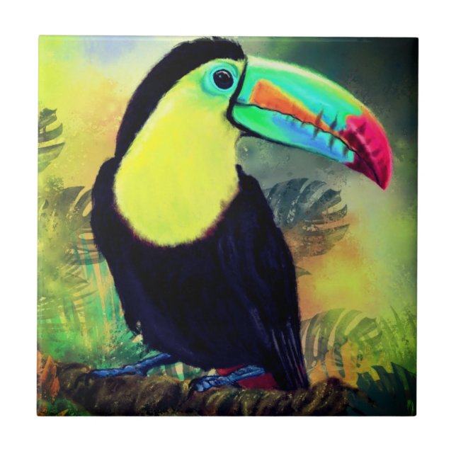 Pássaro Toco Tropical Exótico - Pintura  (Frente)