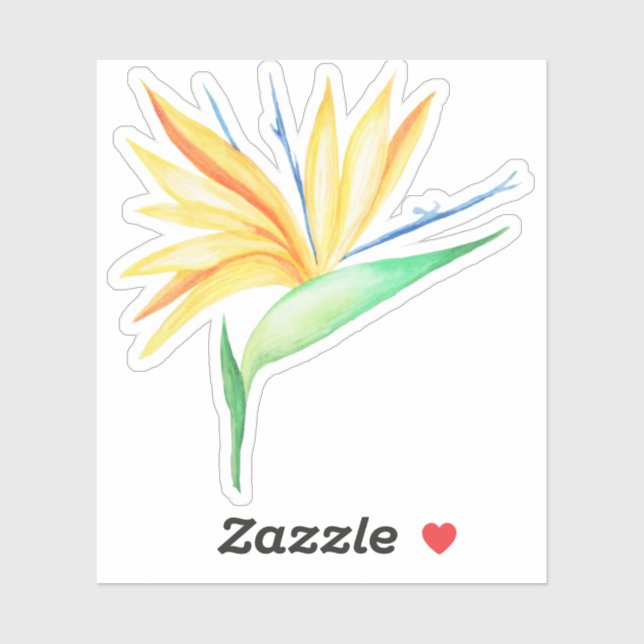 Pássaro tropical do paraíso vinil adesivo (Folha)