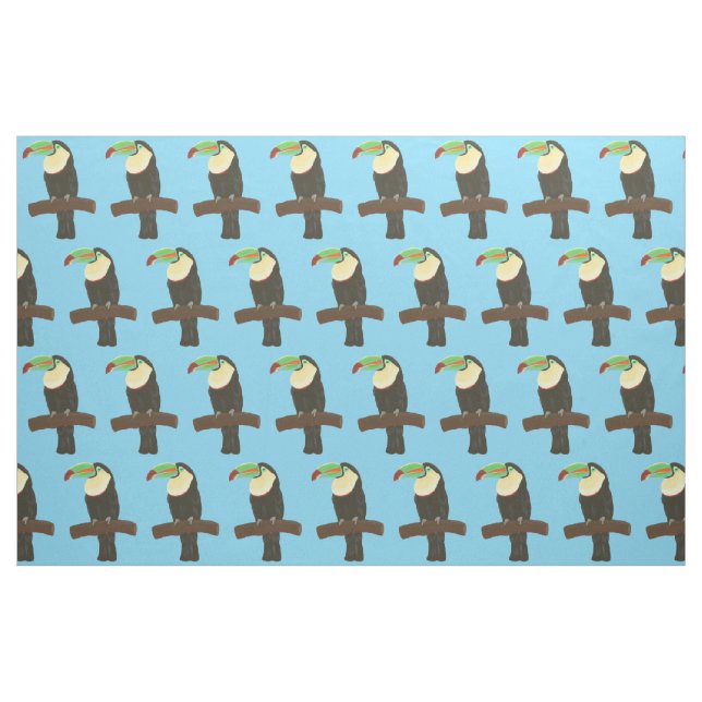 Pássaro tucano colorido no Tecido da ramificação (Fat Quarter)