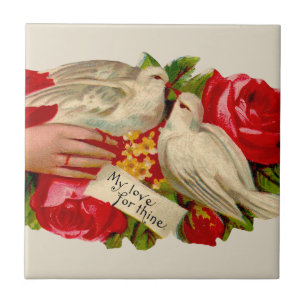 Pássaros Antigos Amor Vitoriano Pombo Arte Clássic