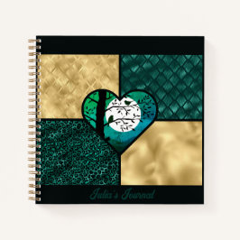 Pássaros ao Luar Teal, Dourado e Preto