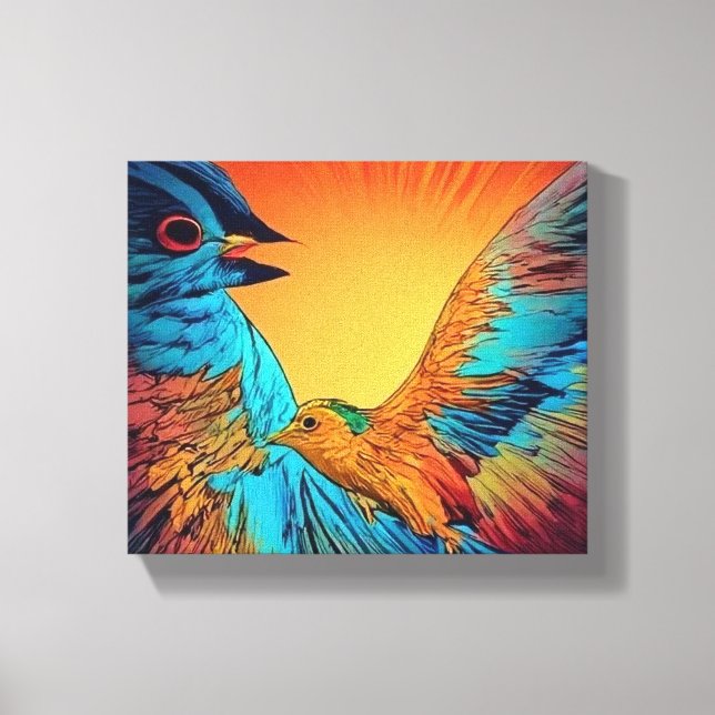 Pássaros Arte Parede Telas Impressões (Frente)