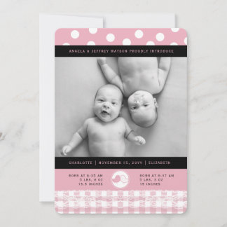 Pássaros-Bebês-Rosa Lace Twin Girls Anúncio de Nas