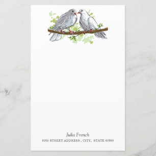 Pássaros Brancos da Dove da Paz em Papel de Carta