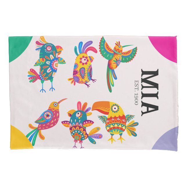 Pássaros coloridos personalizados Desenho animado  (Frente-Esquerda)