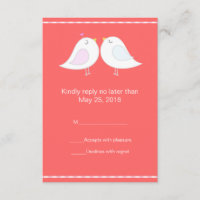 Pássaros com Cartão RSVP de Fundo Vermelho