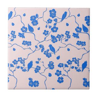 Pássaros com Flores de Cereja Azul em Escamudo