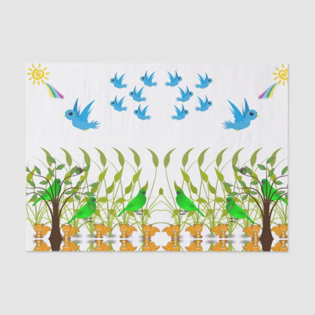 Pássaros com papel absorvente (Frente )