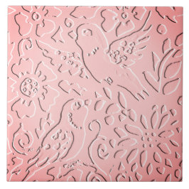 Pássaros cor-de-rosa Floresta em relevo Natureza F