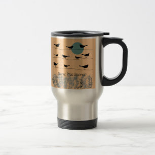 Pássaros da caneca de viagem do médico da