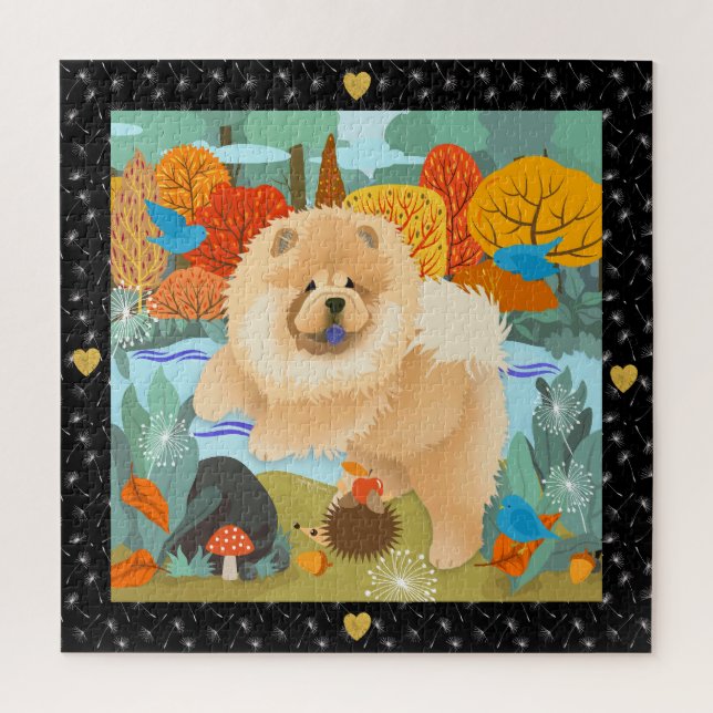 PÁSSAROS DA FELICIDADE Chow Jigsee quebra-cabeça (Vertical)