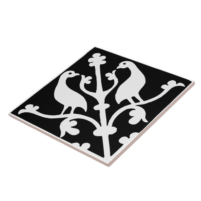 Pássaros de Orientação Diamante Preto e Branco (Lateral)