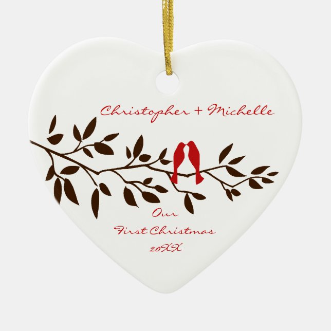 Pássaros do amor nossos primeiros enfeites de (Frente)