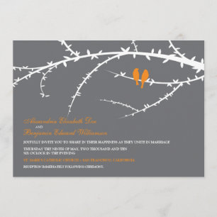Pássaros do amor que Wedding o convite
