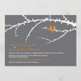 Pássaros do amor que Wedding o convite