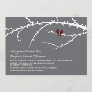 Pássaros do amor que Wedding o convite (arando)