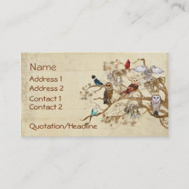 PÁSSAROS do MESMO cartão de visita do RAMO da PENA