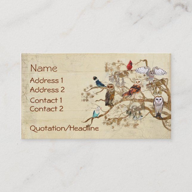 PÁSSAROS do MESMO cartão de visita do RAMO da PENA (Frente)