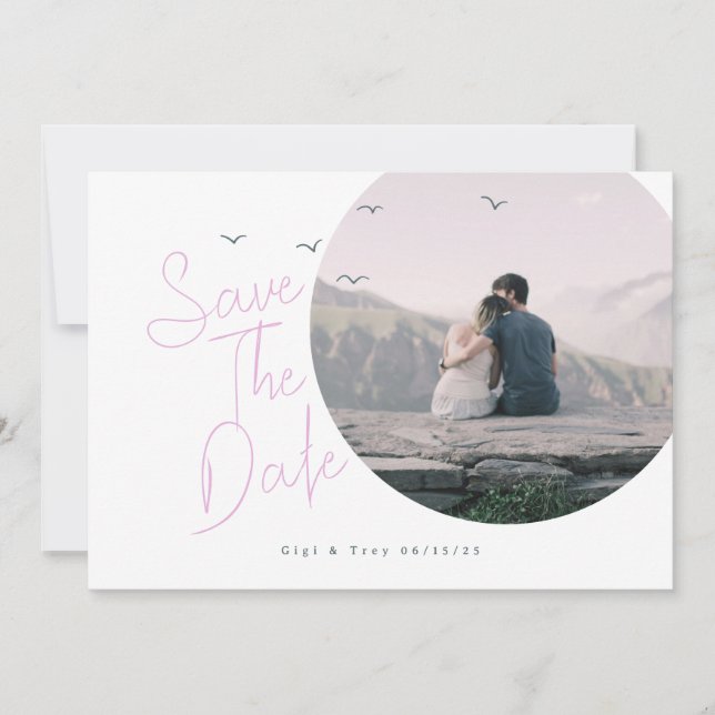 Pássaros e Breezy Salvem o Cartão de Data (Frente)