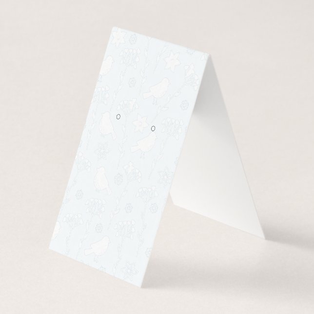 Pássaros e flores Pastel Tent Earring Cards (Frente)