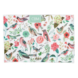 Pássaros exóticos Padrão Floral da Selva com Monog