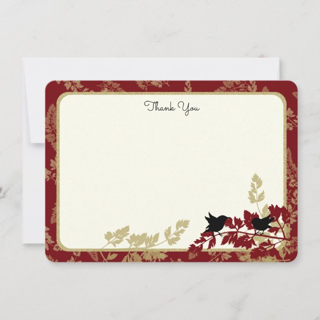 Pássaros florestais e Cartão Plana Folhagem Obriga (Frente)