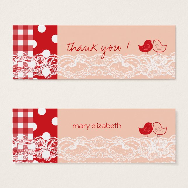 Pássaros Gêmeos vermelhos e cor-de-rosa Festa de a (Frente & Verso)