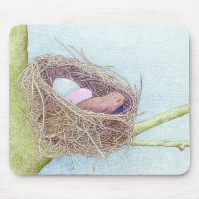 Pássaros Nest Mousepad (Frente)