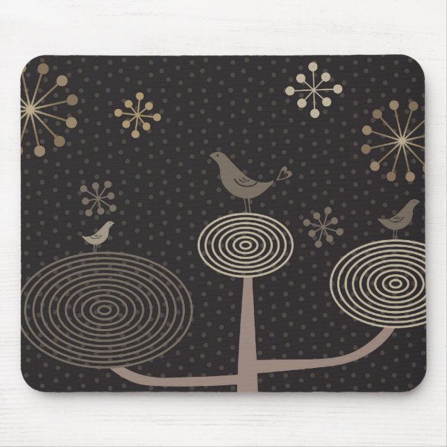 Pássaros no amor Design3 Mousepad preto (Frente)