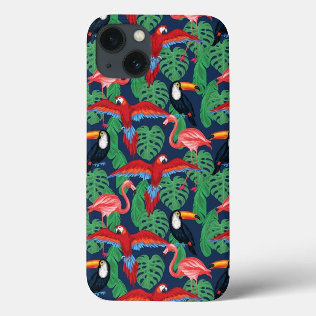 Pássaros tropicais em cores brilhantes (Verso)