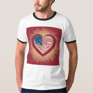 Passe a Mão Sobre o Coração: Camiseta Patriótica c