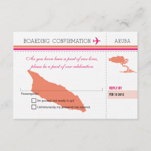 Passe de embarque RSVP para Aruba