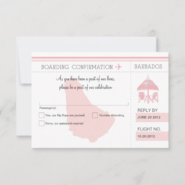 Passe de embarque RSVP para BARBADOS (Frente)