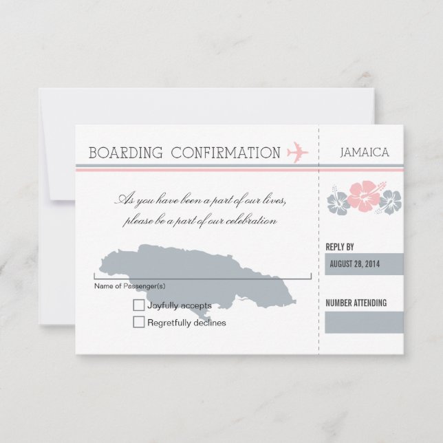 Passe de embarque RSVP para JAMAICA (Frente)