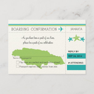 Passe de embarque RSVP para JAMAICA