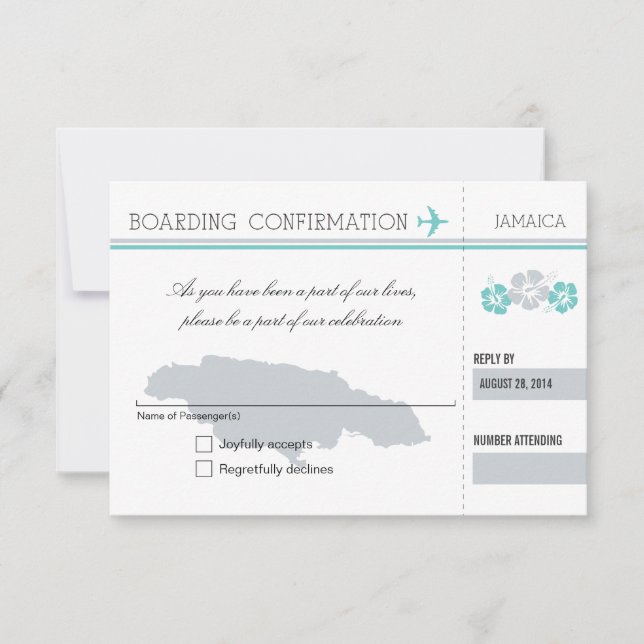Passe de embarque RSVP para JAMAICA (Frente)