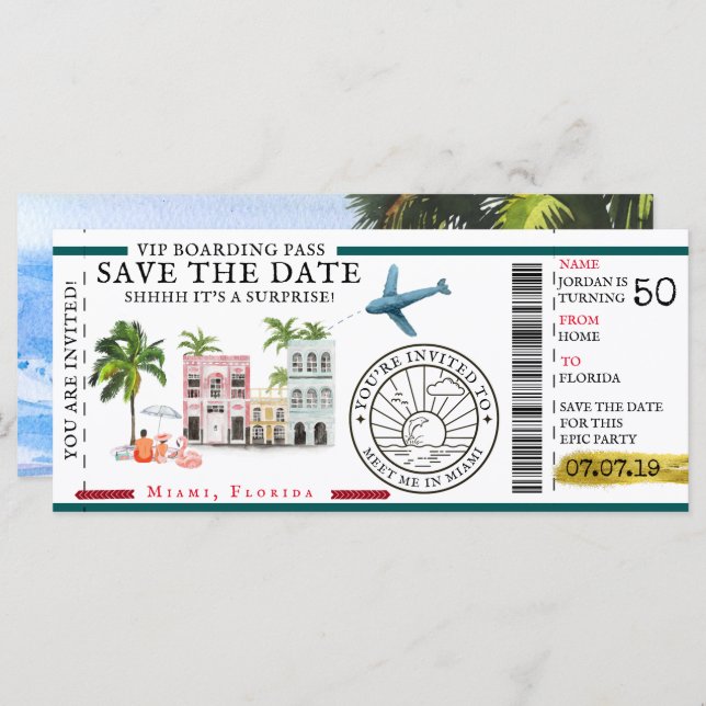 Passe de Embarque | Surpresa Destino Aniversário (Frente/Verso)