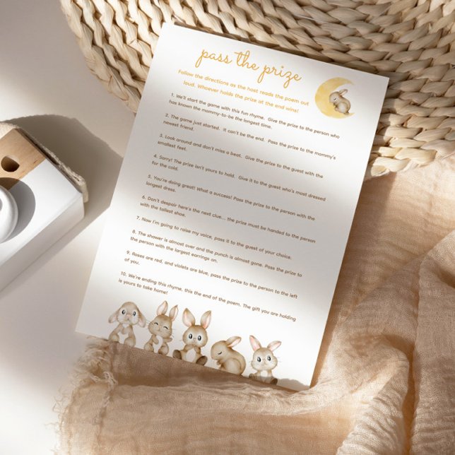 Passe o Jogo do Chá de fraldas do Prêmio - Coelho  (Criador carregado)
