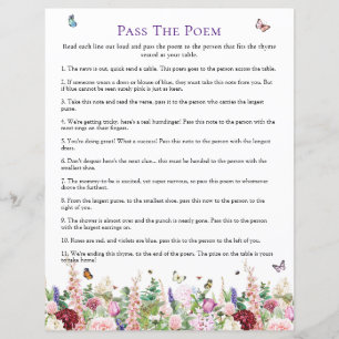 Passe O Poema   Chá de fraldas Floral Púrpura rosa