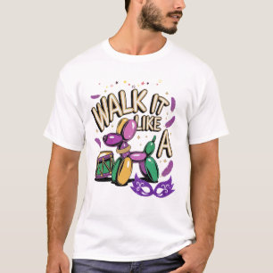 Passear como uma camiseta Mardi Gras Cachorro para