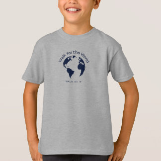 Passear Pela Camiseta Mundial - Rapazes Cinzas Esc