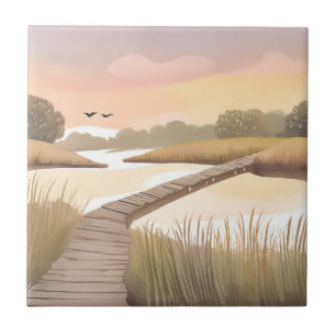 Passeio da Baía   Pintura em Aquarela Costeira Are