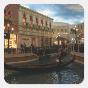 Passeio da gôndola nas etiquetas Venetian