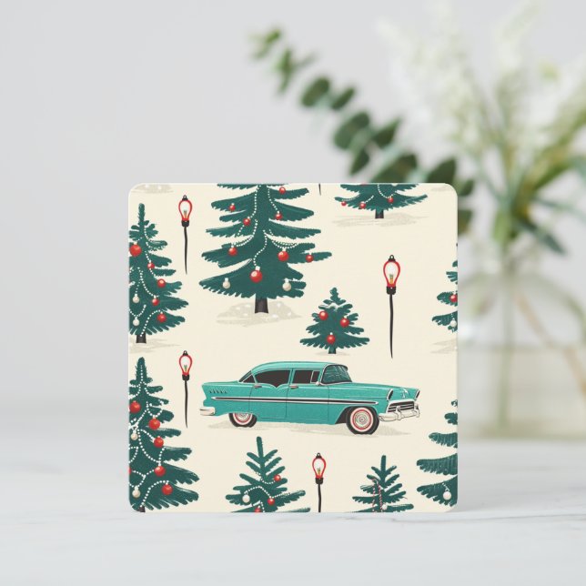 Passeio de Natal Turquesa de Meados do Século (Em pé/Frente)